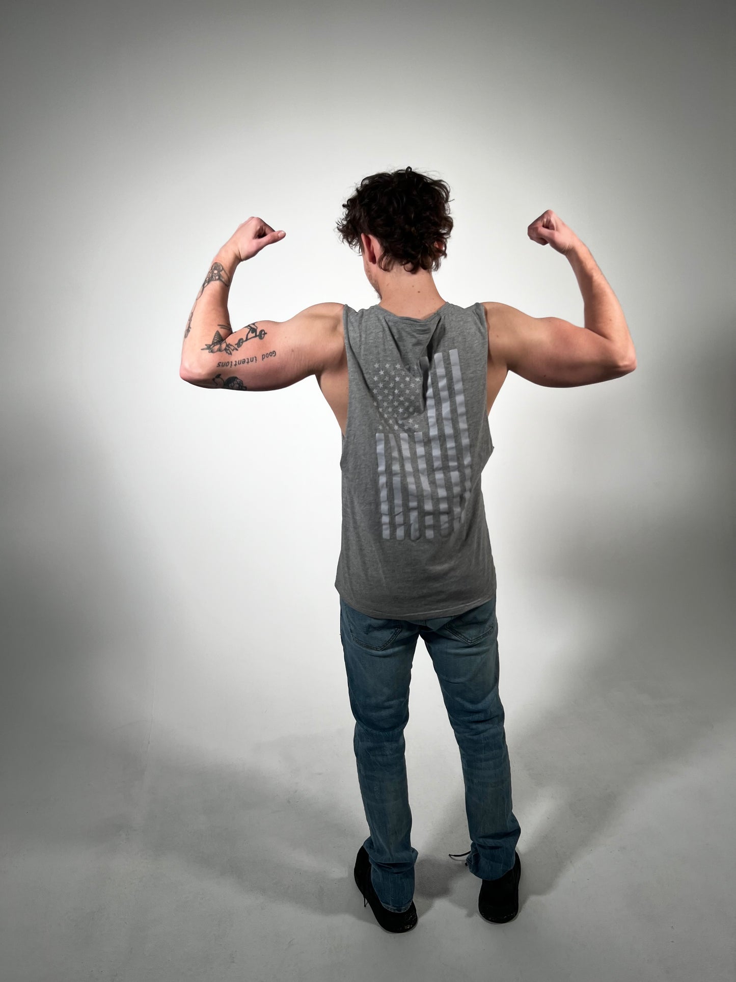 Heather Grey Athlete Flag Tank Top - Essentials Line