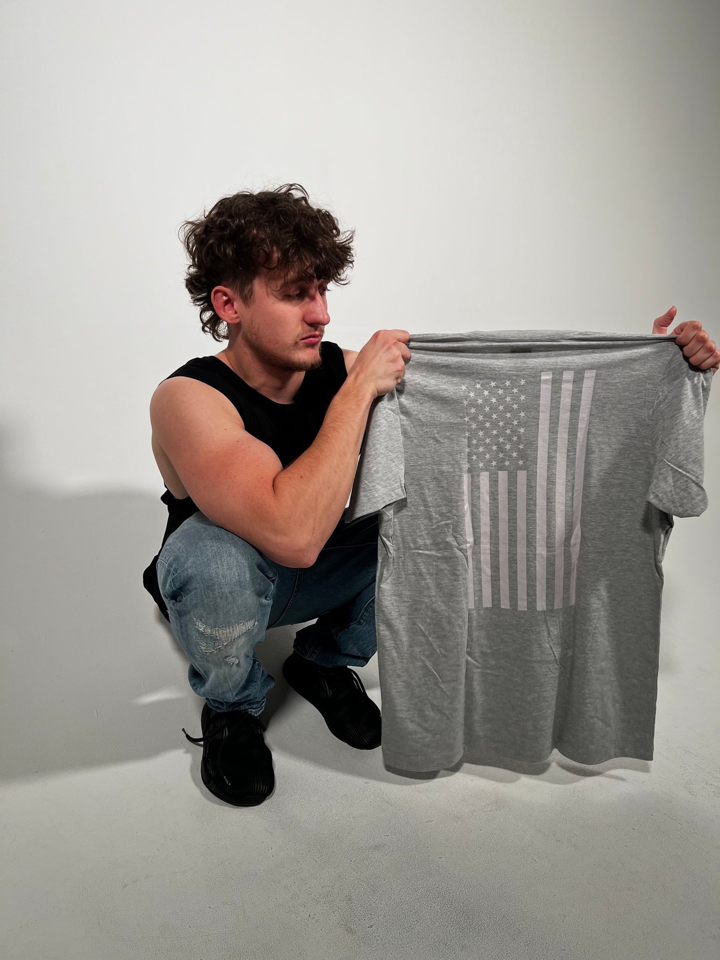 Heather Grey Flag Tee – Essentials Line