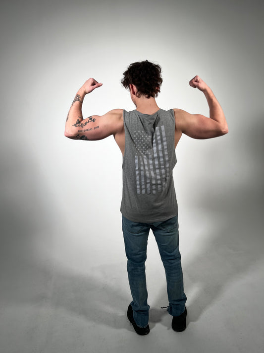 Heather Grey Athlete Flag Tank Top - Essentials Line