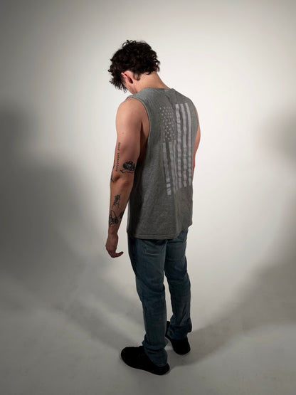 Heather Grey Athlete Flag Tank Top - Essentials Line