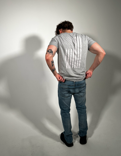 Heather Grey Flag Tee – Essentials Line
